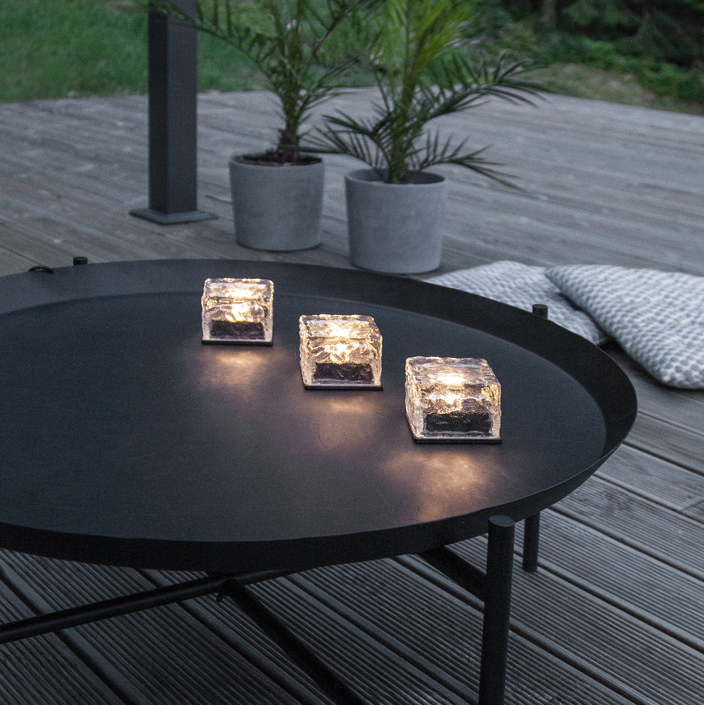 3-p solcellslampa Icecube i glas