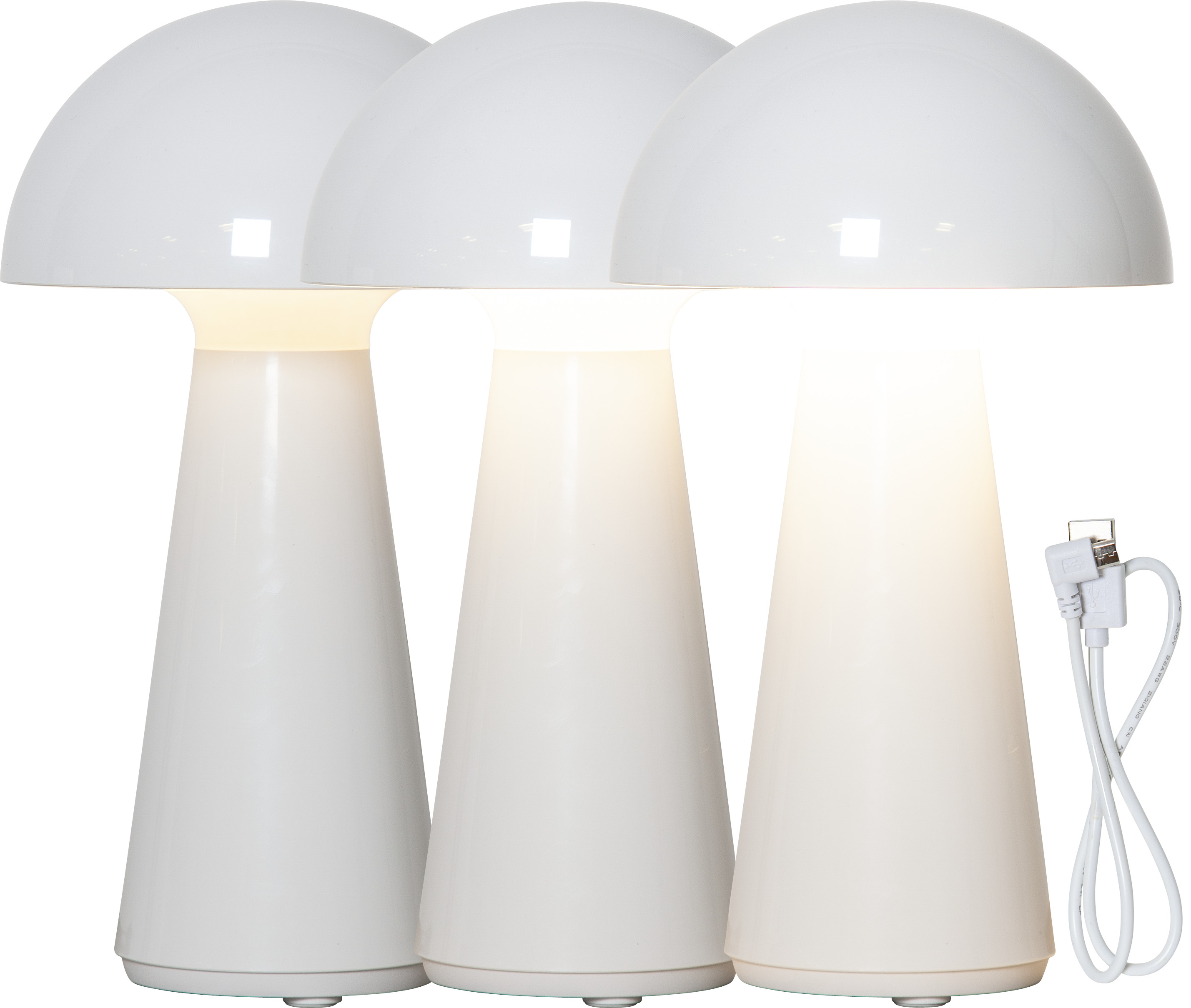 Lampa Mushroom vit med justerbar ljusstyrka 28 cm. Portabel lampa - 3