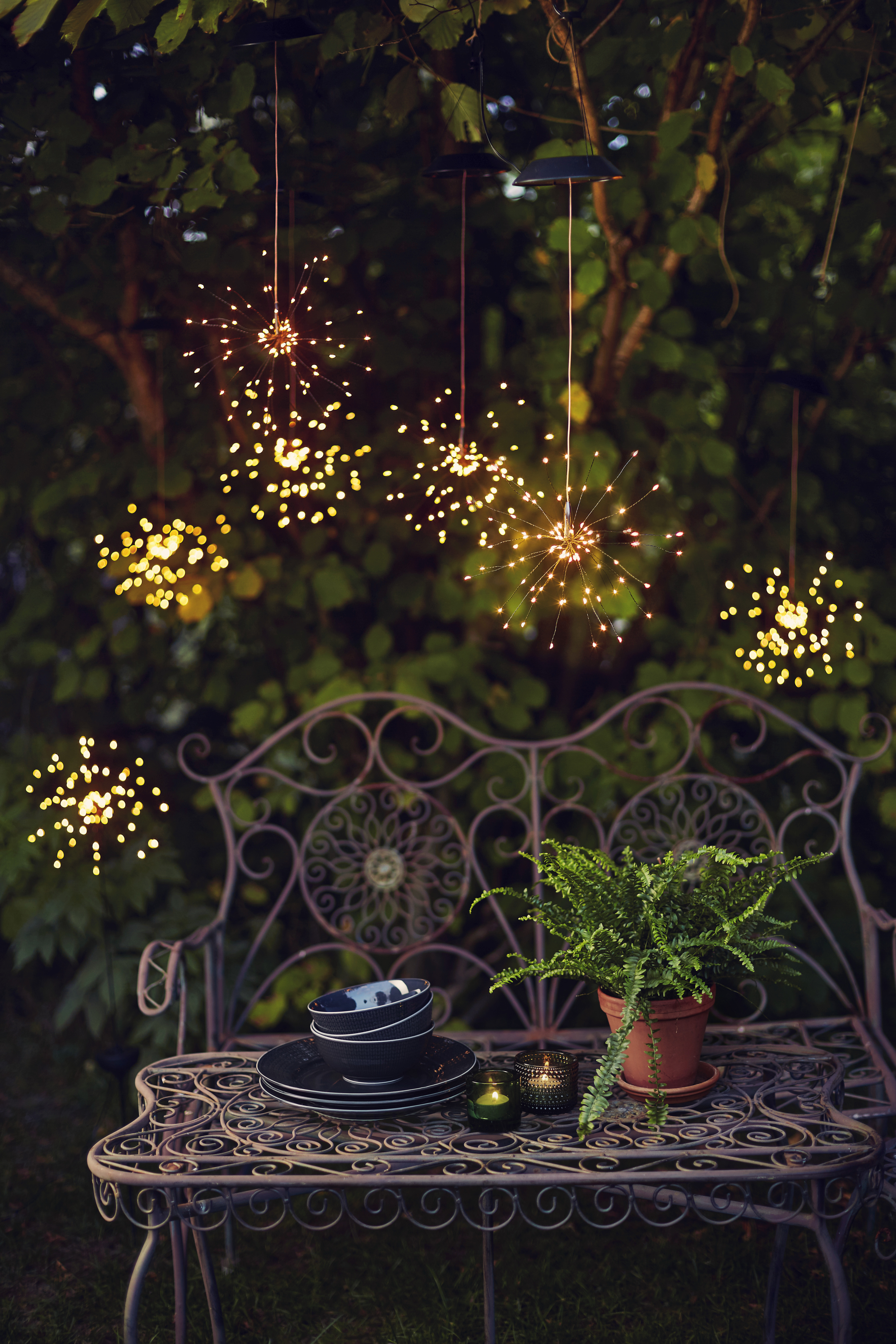 Solcellslampa Fyrverkeri hängande 