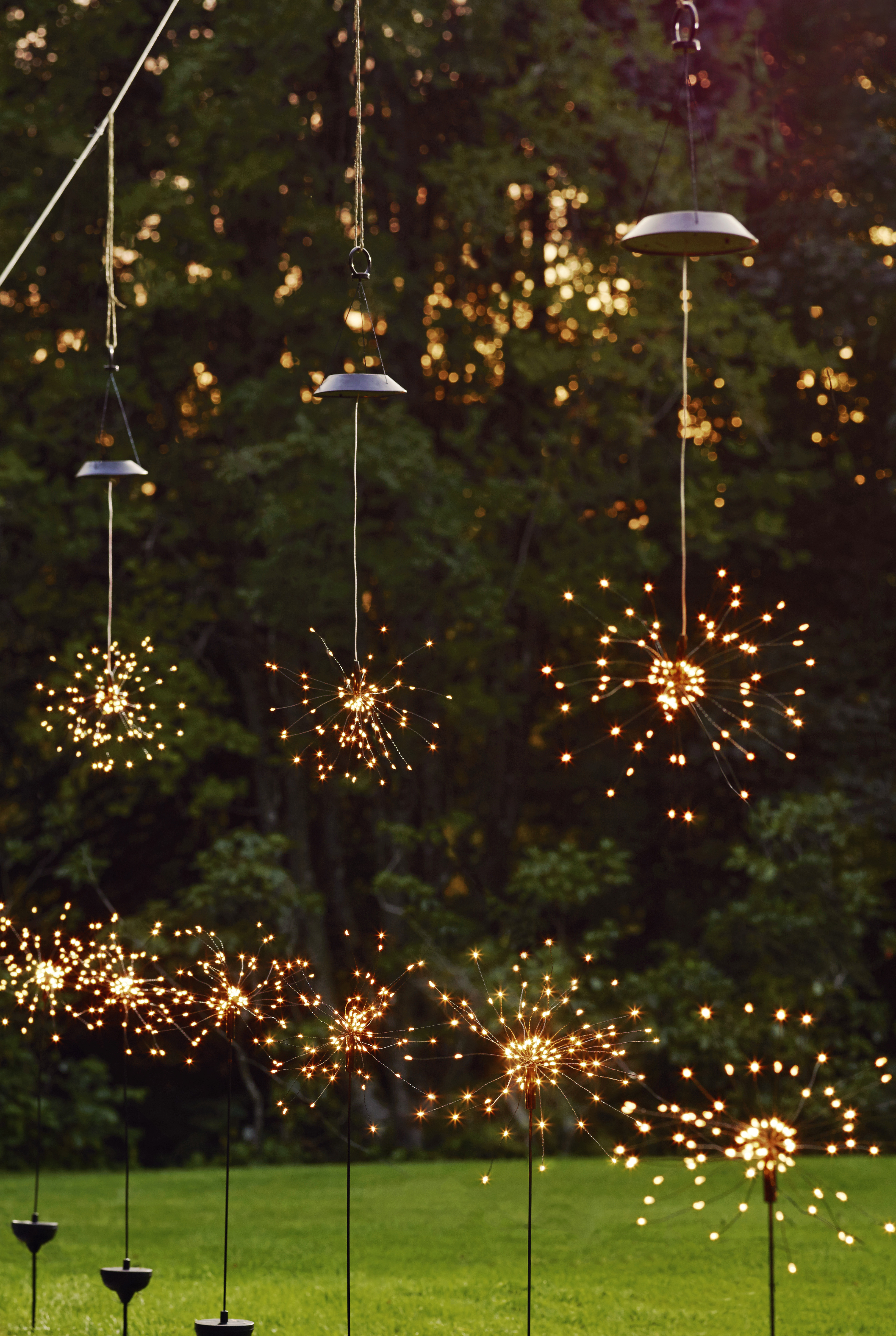 Solcellslampa Fyrverkeri hängande 