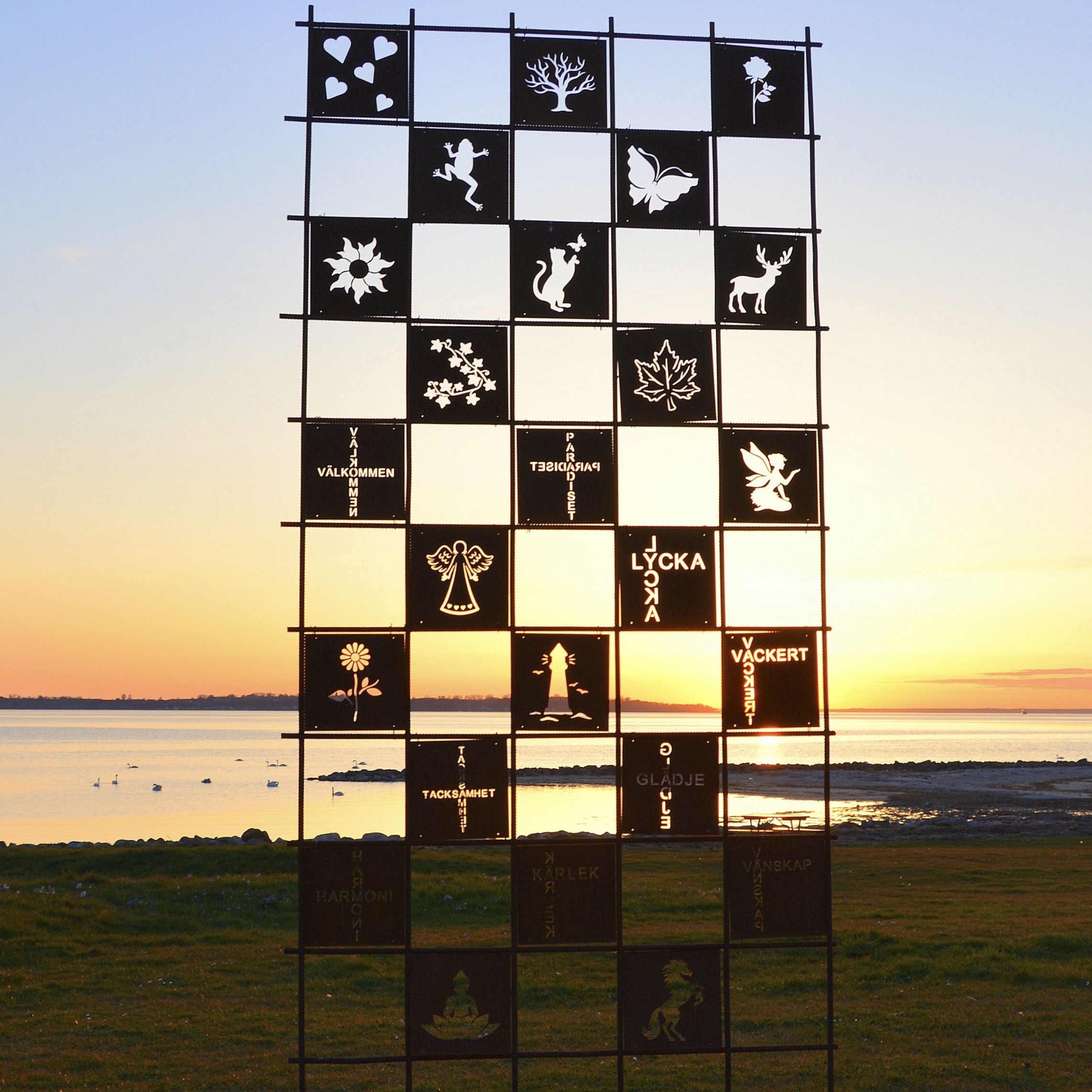 Rostig skylt till armeringsnät SEMESTER 14 cm