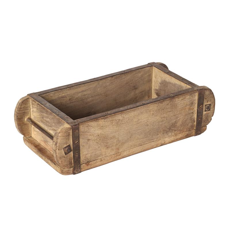 Trälåda  vintage tegelstensform 30 cm. Murstenslåda - 4