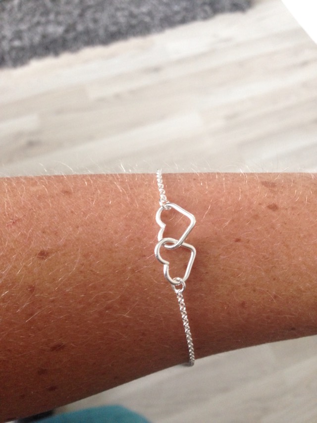 Armband double heart äkta silver
