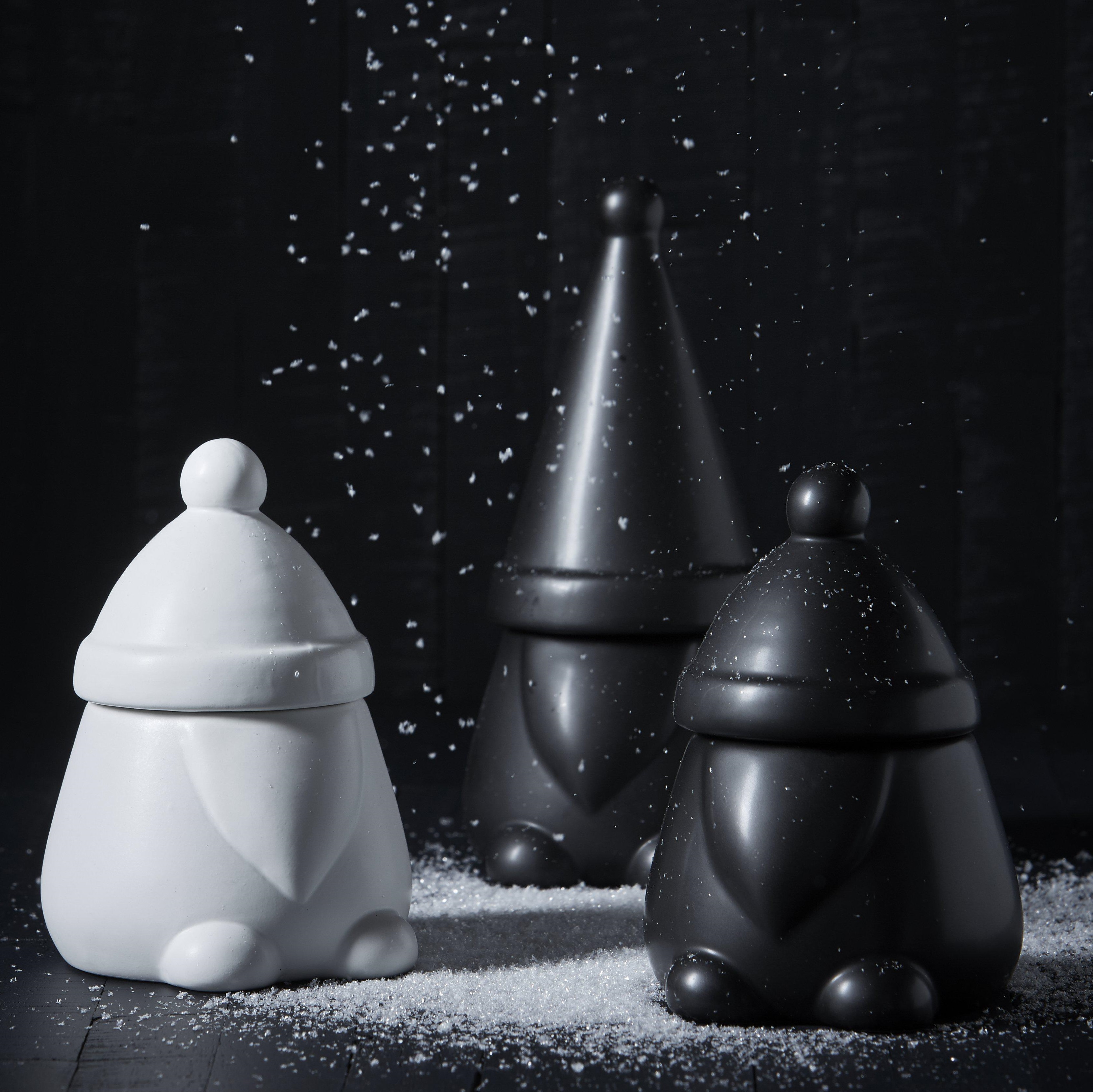 Tomte / skål svart stor. 17 cm - 5