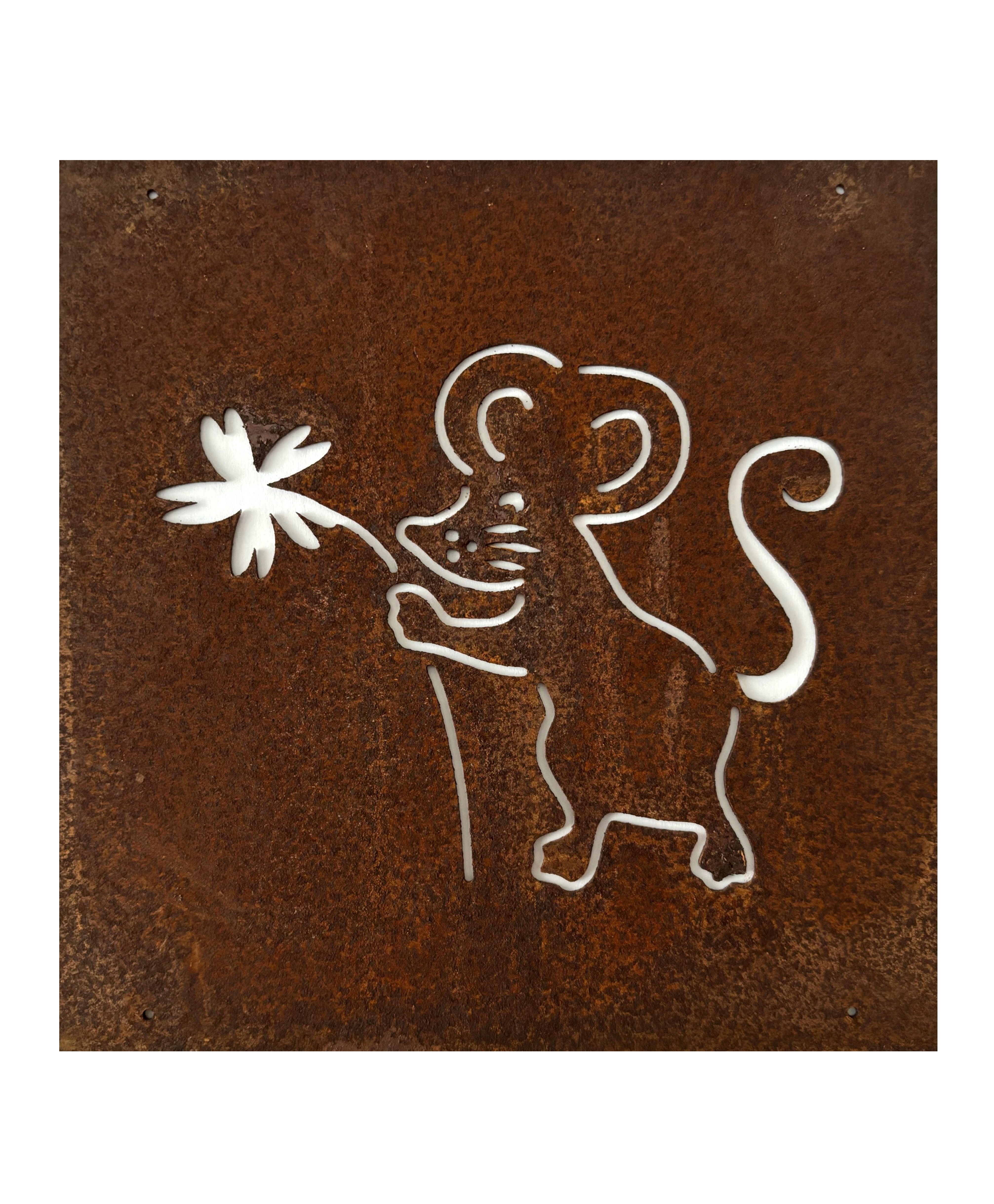 Rostig skylt MUS till armeringsnät 14 cm