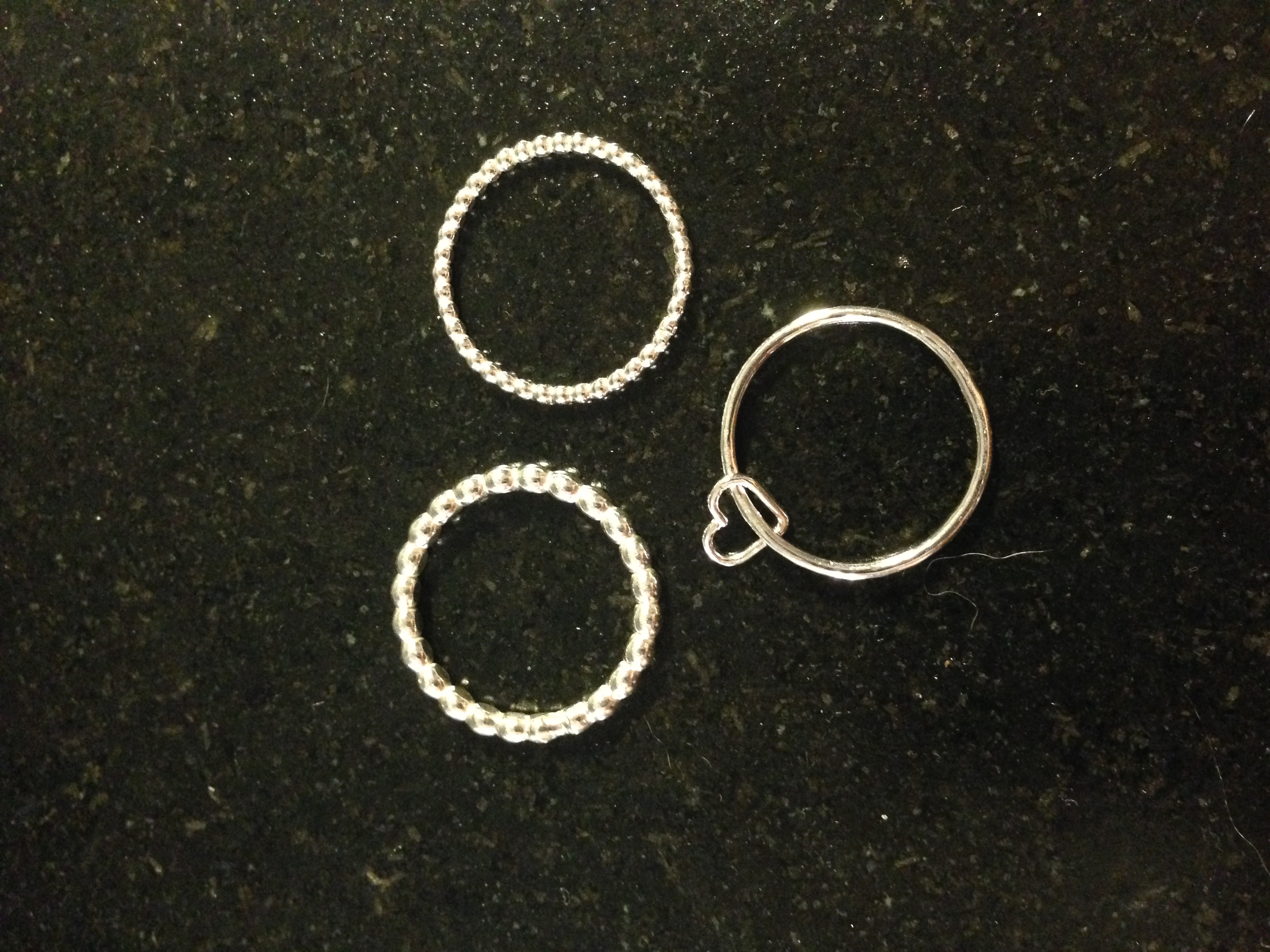 3 st ringar äkta silver