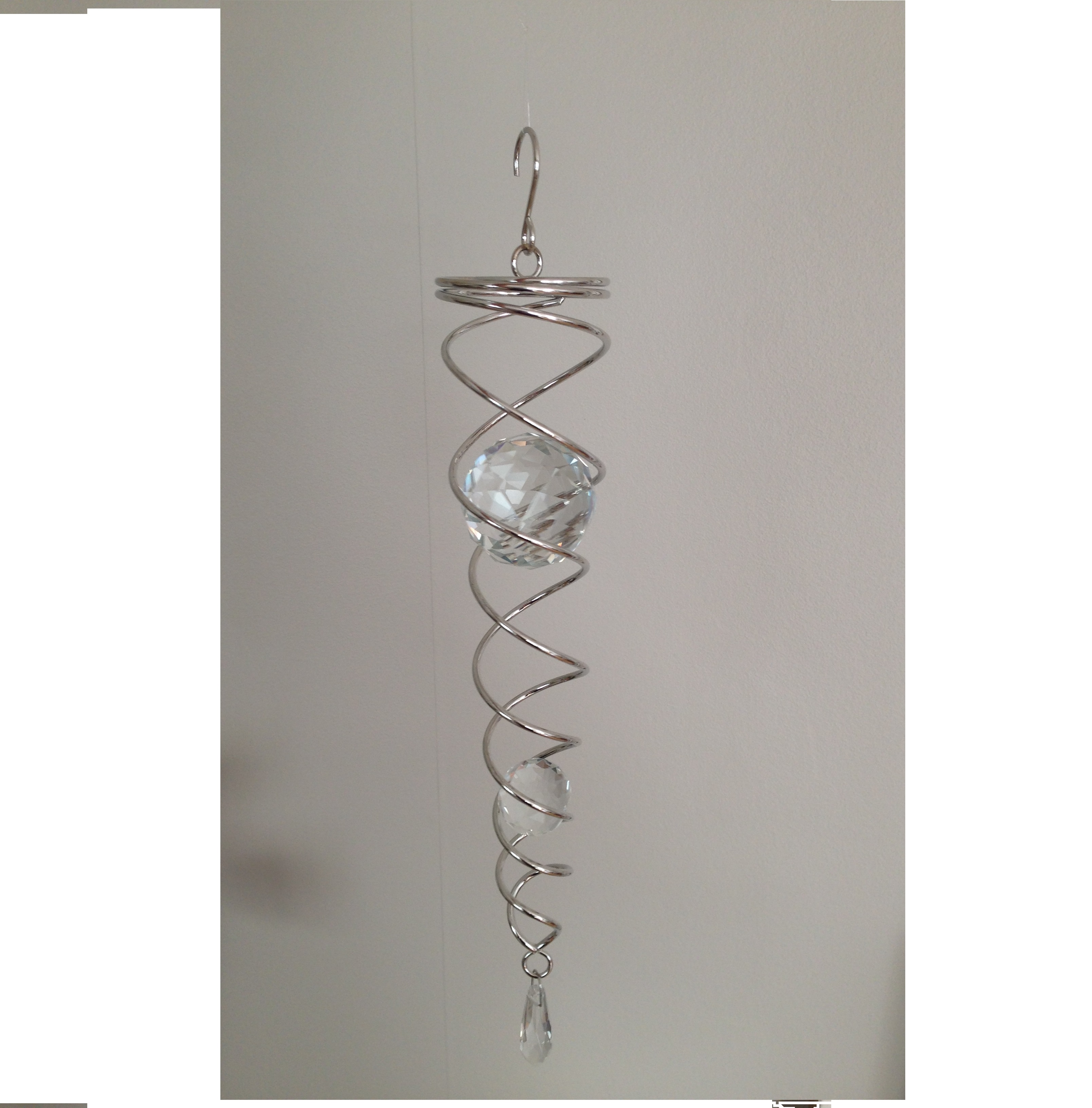 Dubbelspiral 38 cm med två kristallkulor - 3
