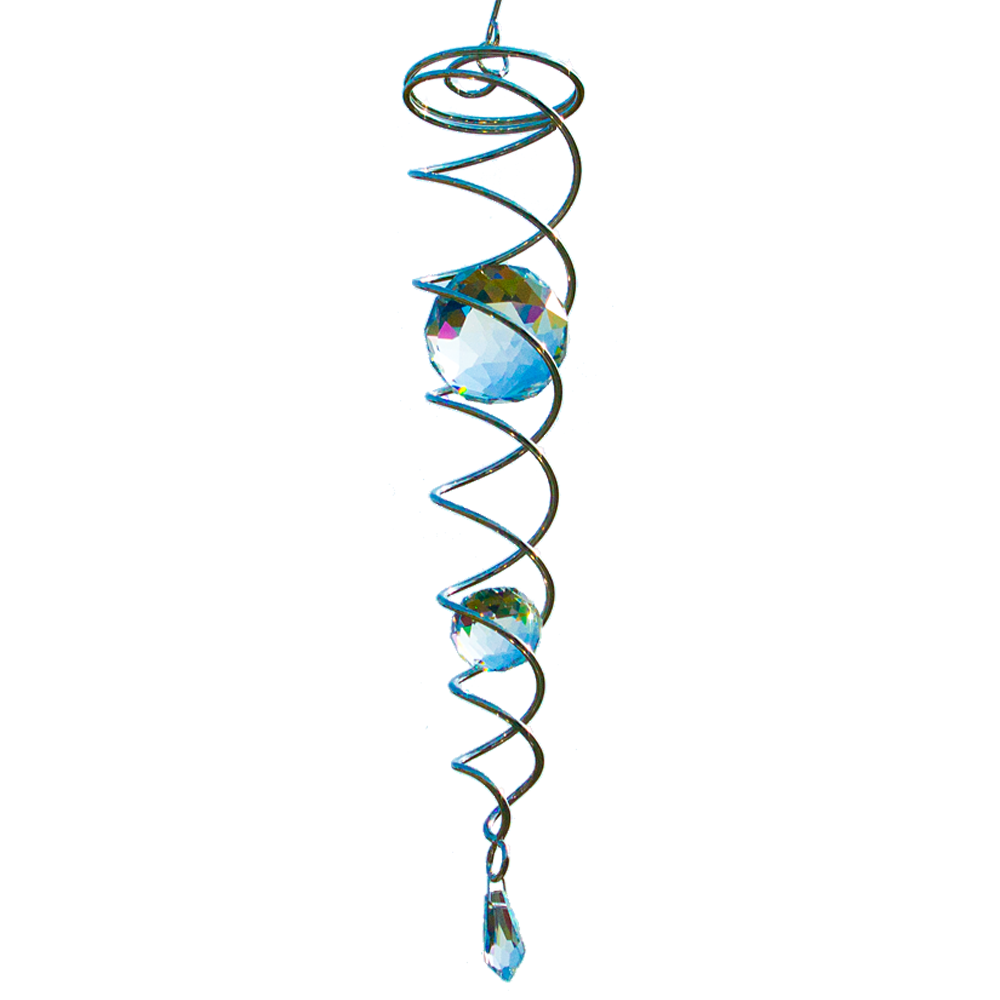 Dubbelspiral 38 cm med två kristallkulor