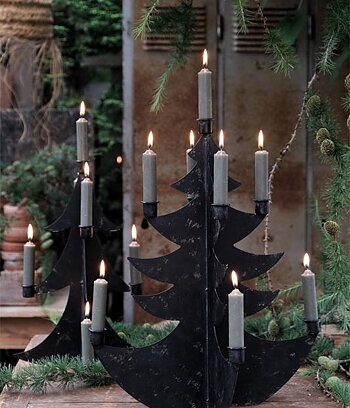 Ljusstake Gran 49 cm svart metall