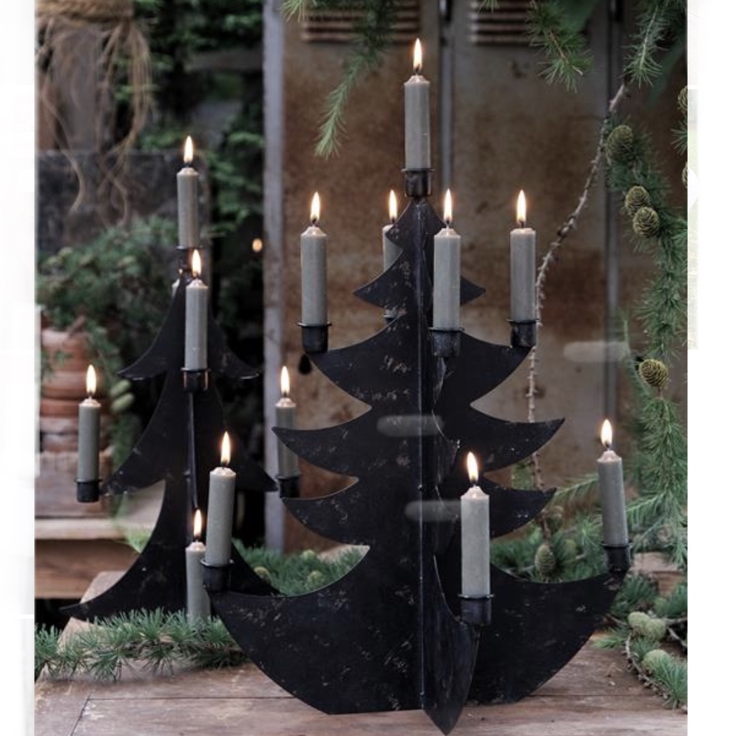 Ljusstake Gran 49 cm svart metall