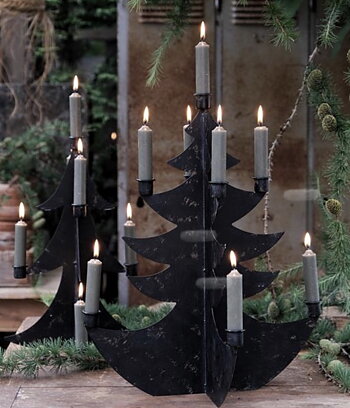 Ljusstake Gran 49 cm svart metall