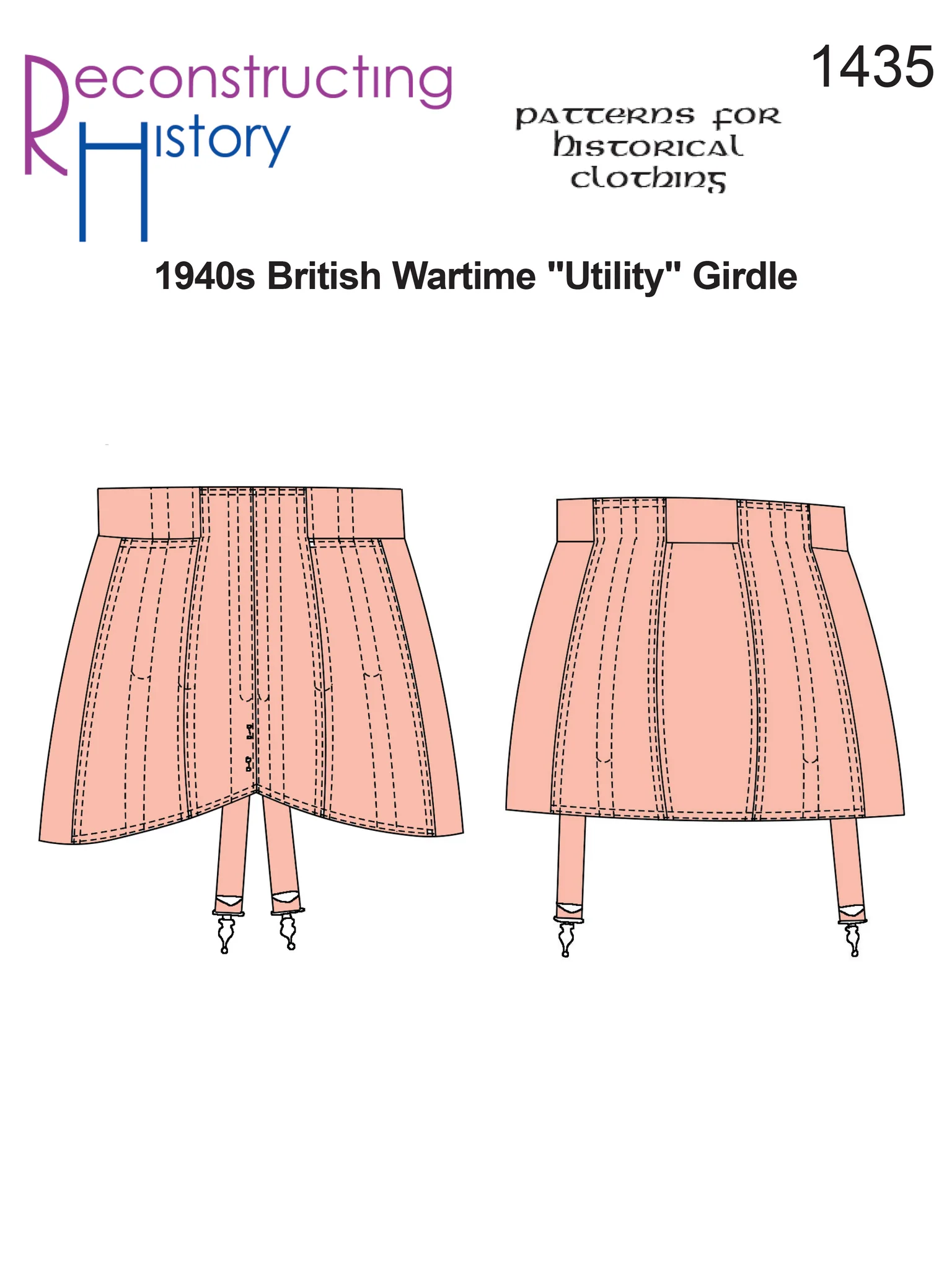 RH1435- Brittisk g gördel, krigstid 1940-tal sömnadsmönster