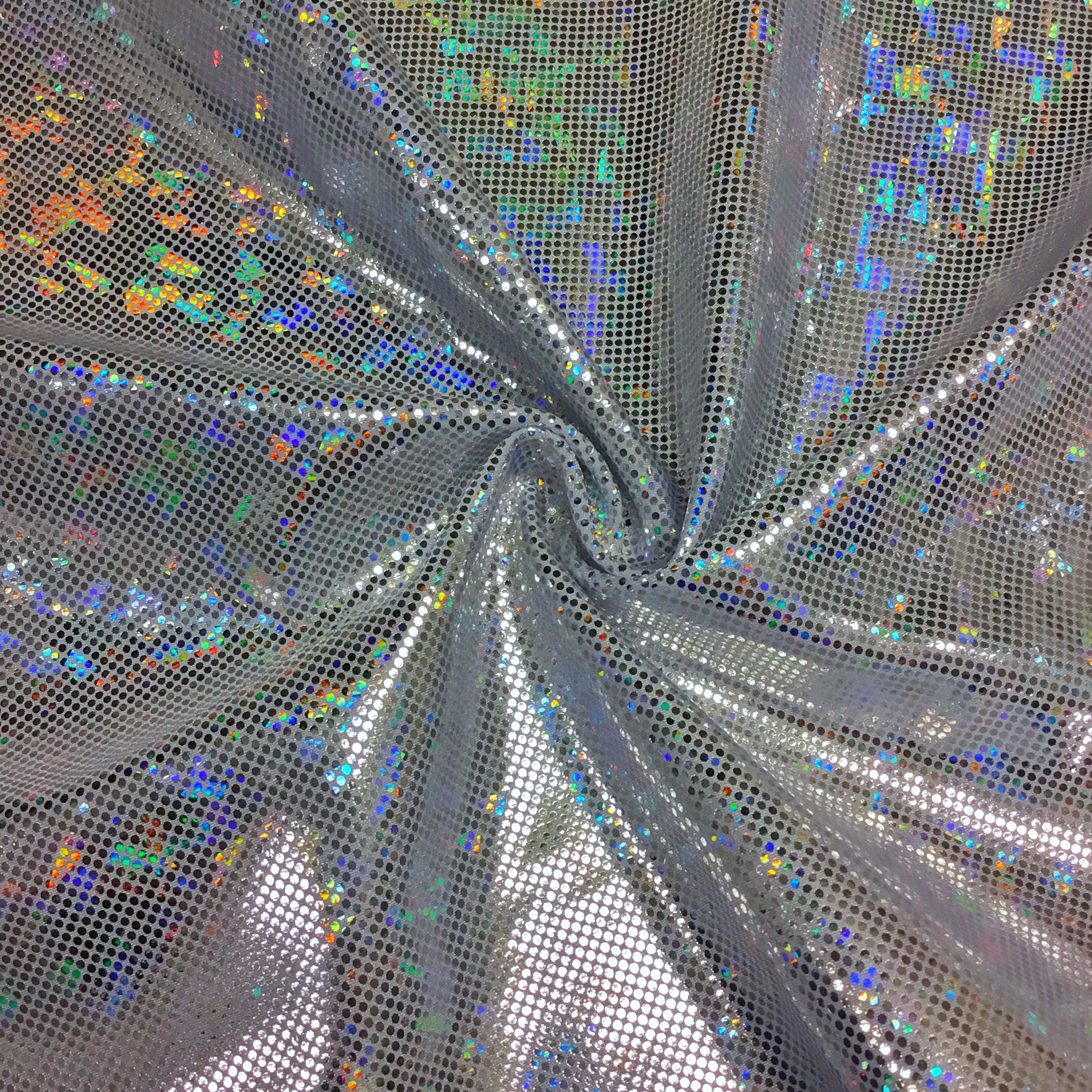 Foil print lycra icechip Silver holo TL296