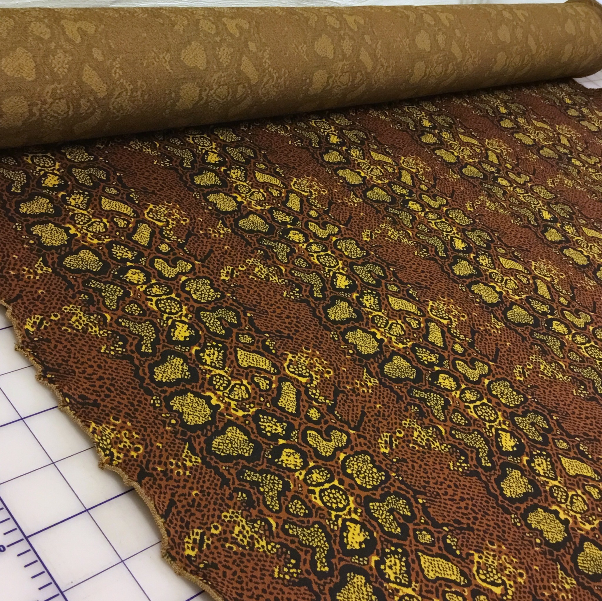 Djurmönstrad jacquard Brun/Gul MU025 - 4