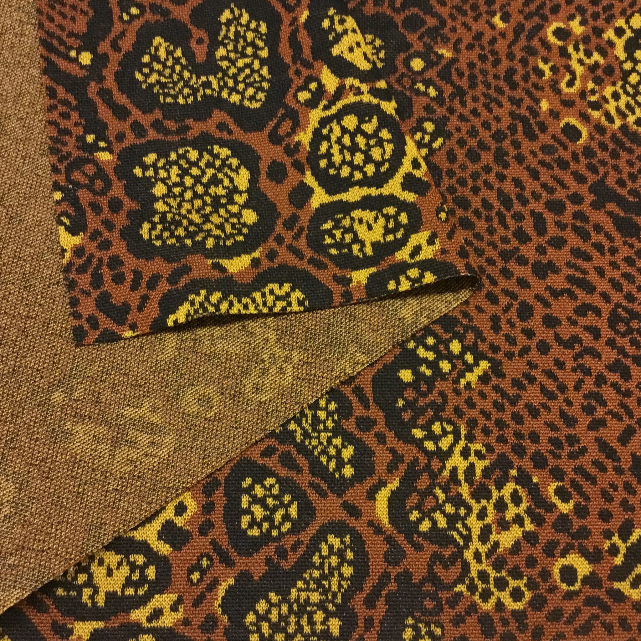 Djurmönstrad jacquard Brun/Gul MU025 - 3