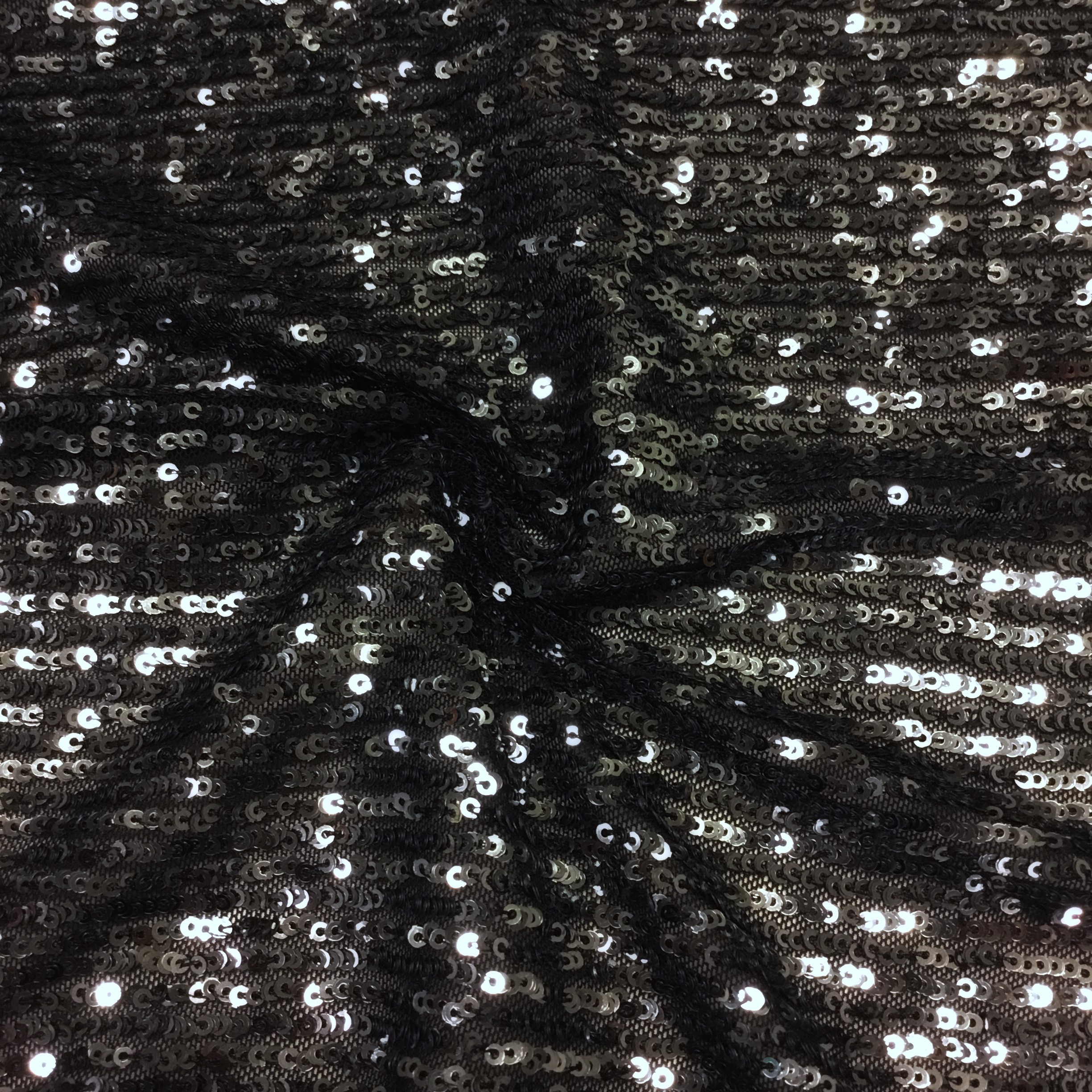 Stretchtyg paljett Black HE778 