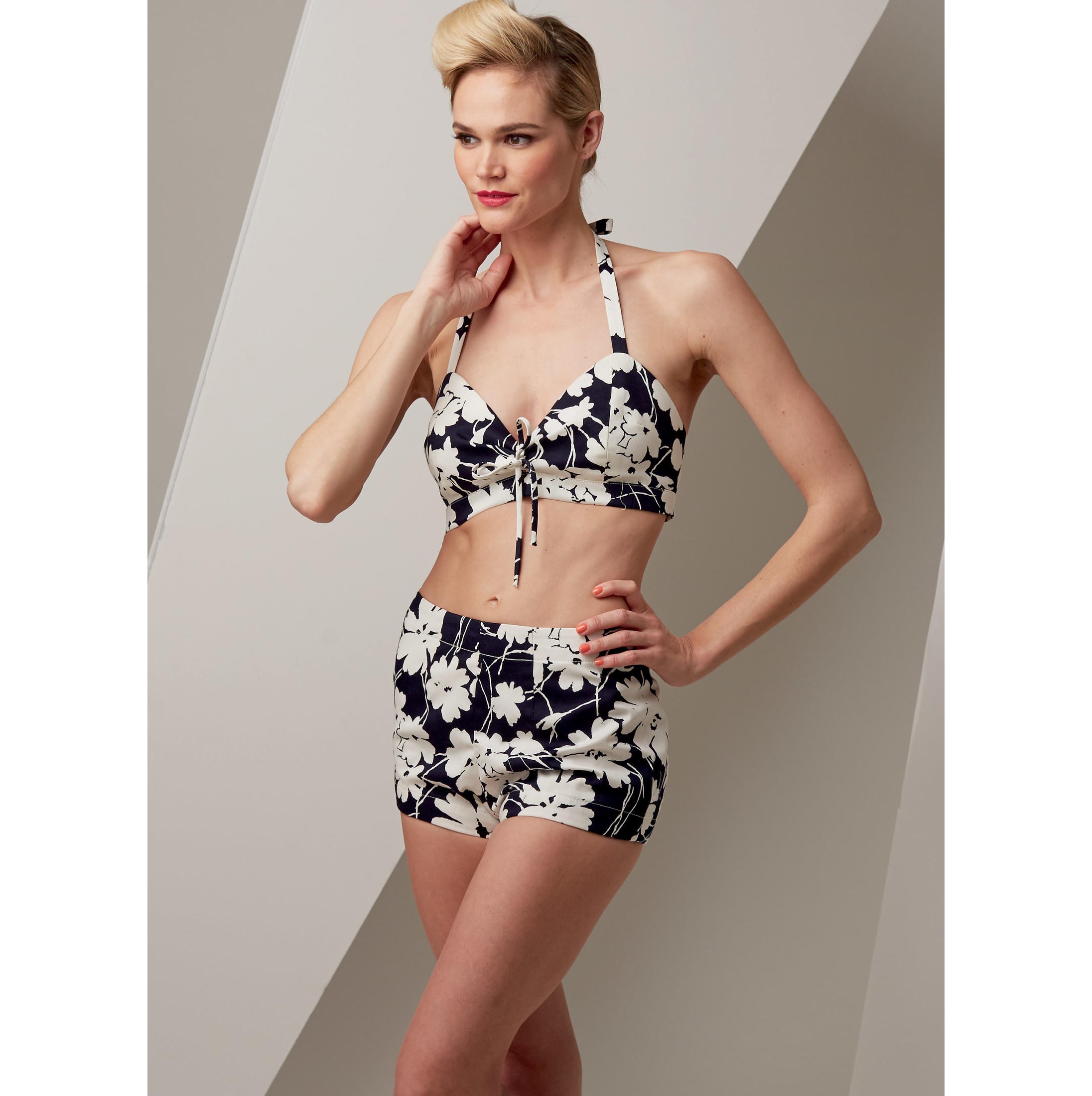 V9255 - Retro soltopp, shorts & strandtunika - 3