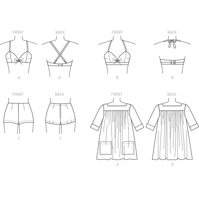 V9255 - Retro soltopp, shorts & strandtunika - 10