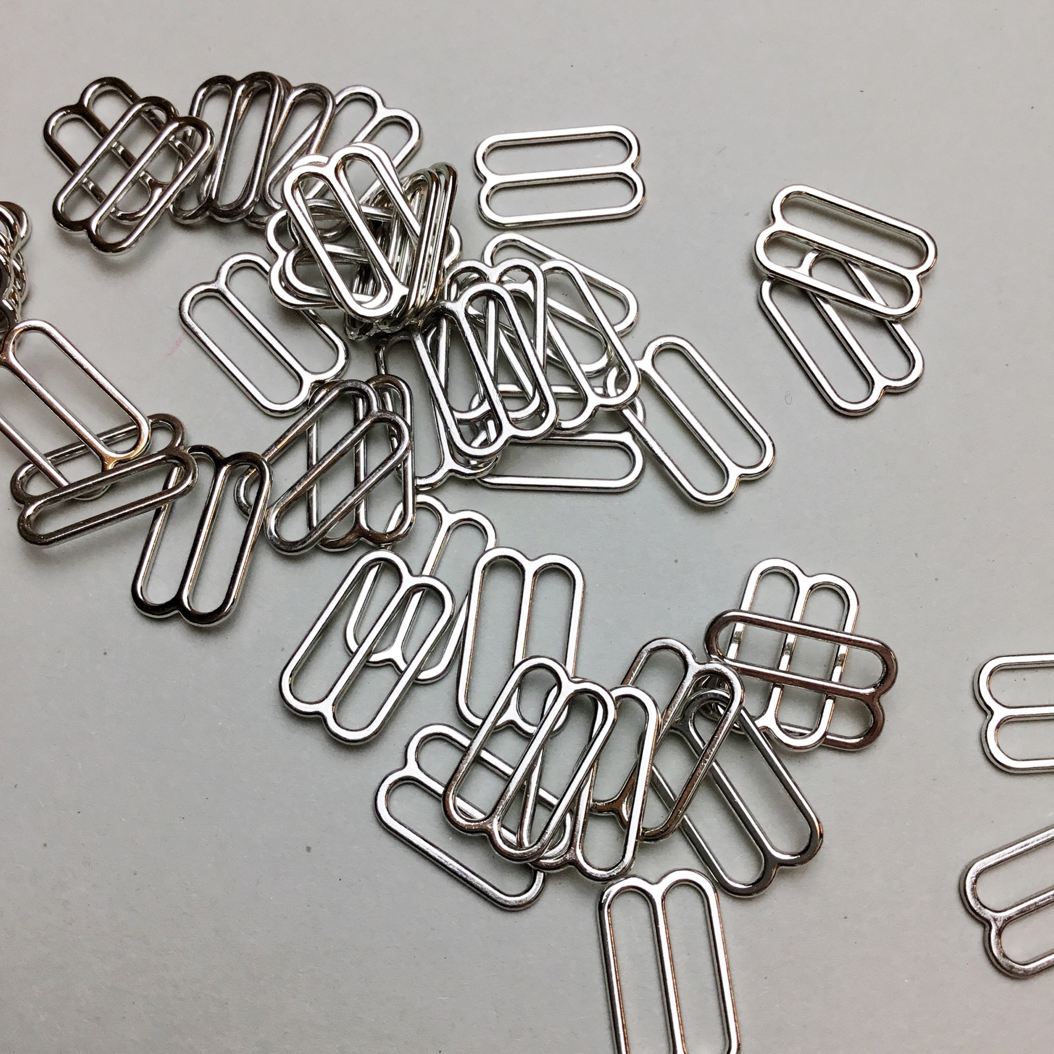 Slide 15mm - silver - rounded
