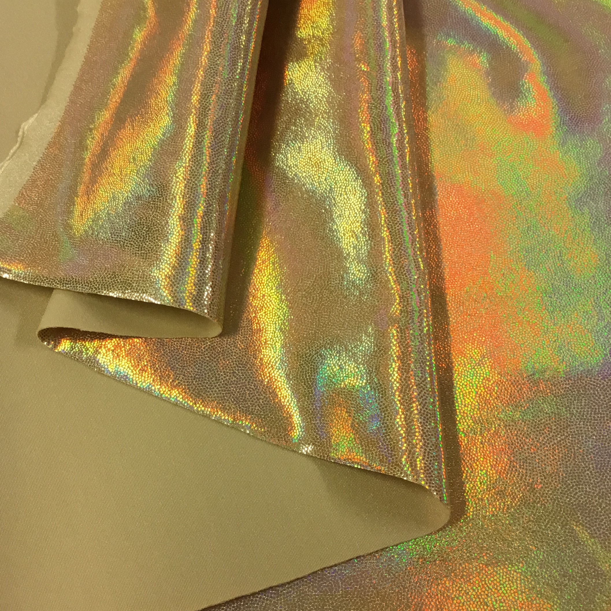 Foil print lycra Gold holo TL2269