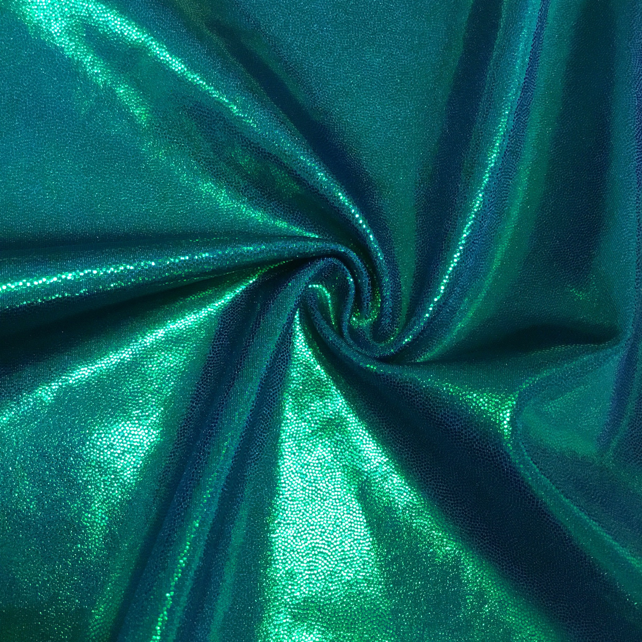 Foil print lycra Blue Green holo TL350
