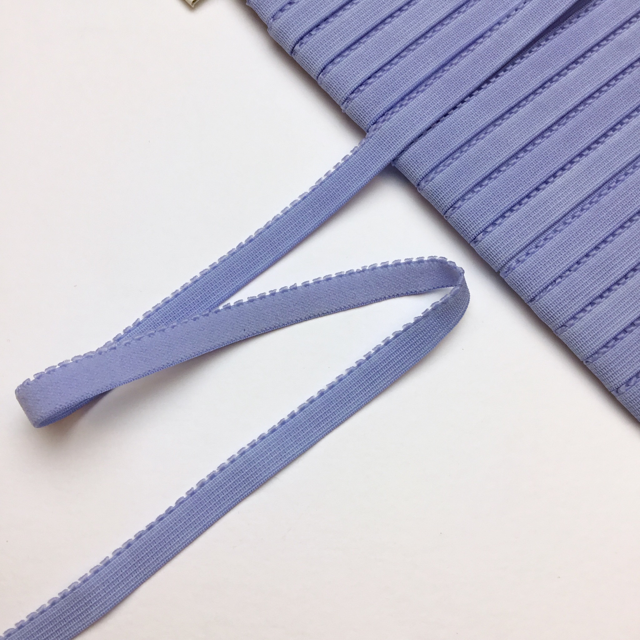 Flossad resår uddkant Iceblue 10mm - RS7596