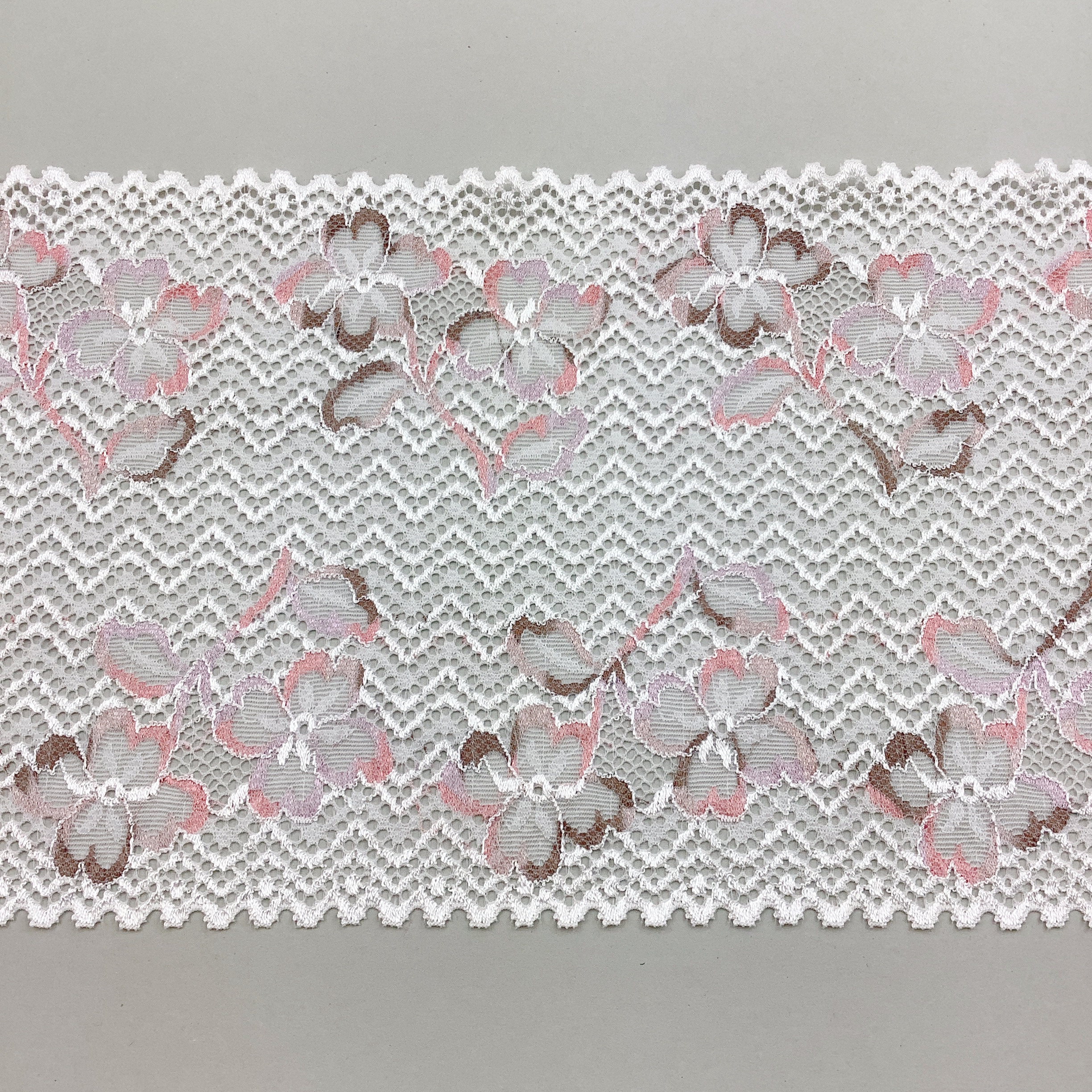 Stretchspets bomull Offwhite/Rosa/Brun 18cm - RS5308