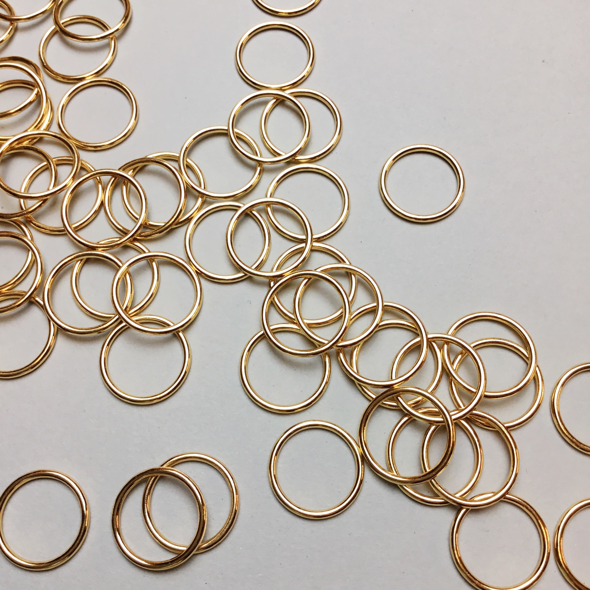 Ring 15mm - gold - rounded