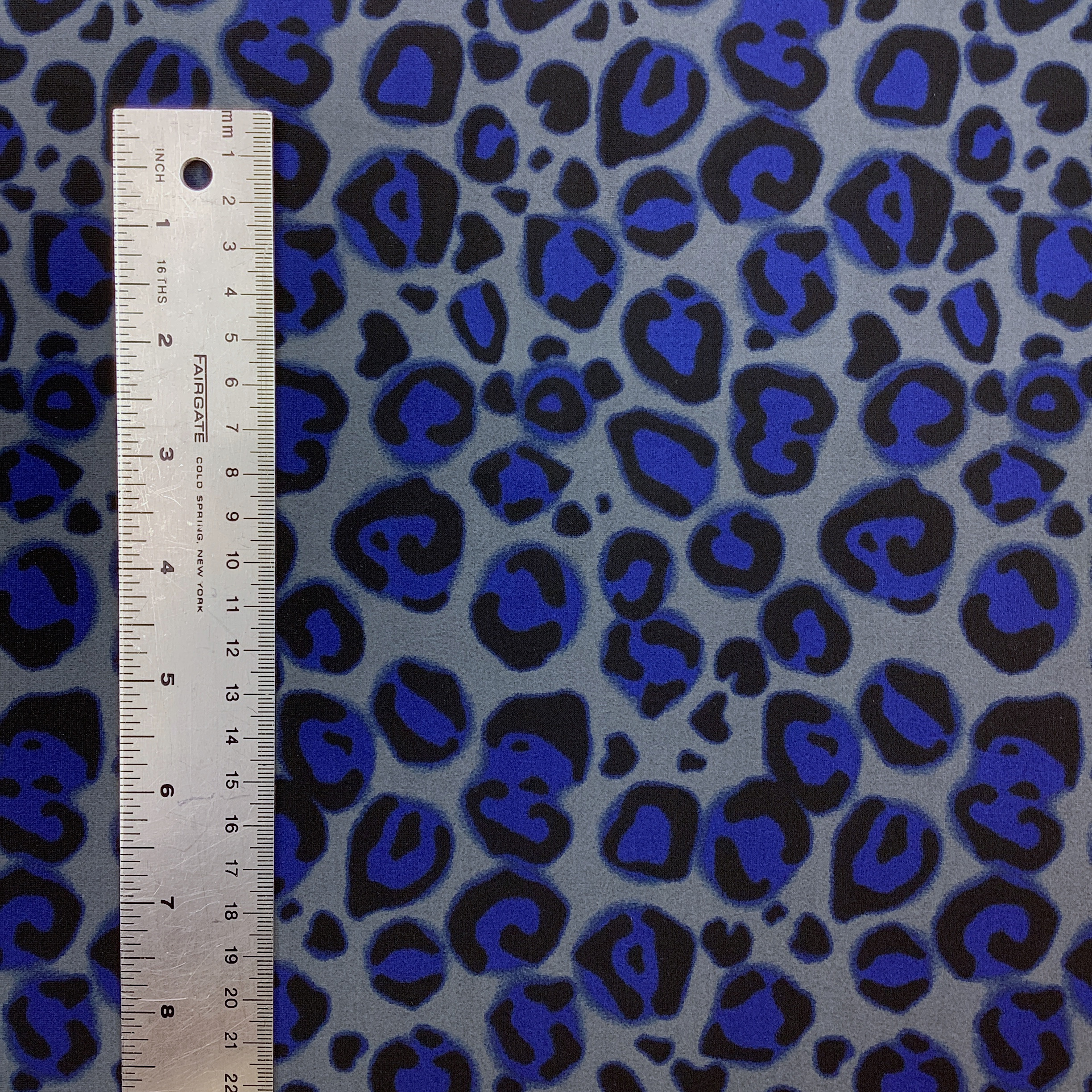 Printed swimwear fabric leopard blue/grey WT190leoblue - 3