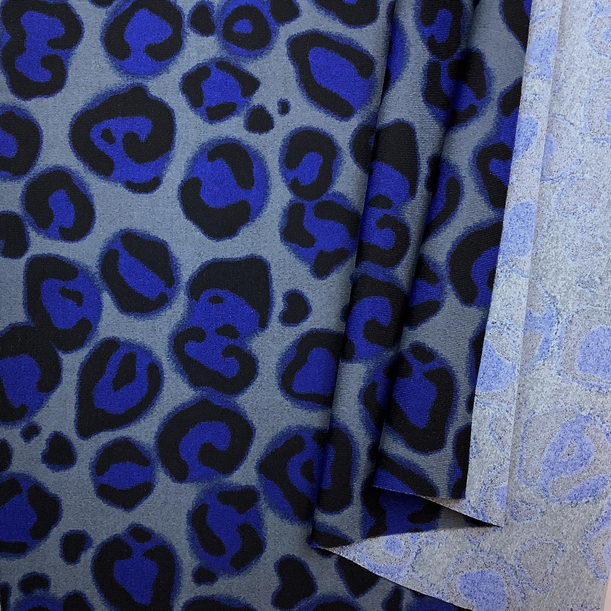 Printed swimwear fabric leopard blue/grey WT190leoblue - 4
