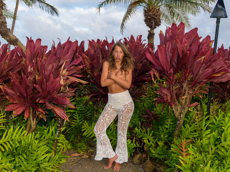 Handmade crochet bell pants WHITE