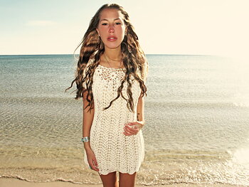 Handmade crochet over-size dress BEIGE