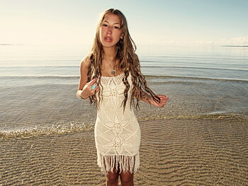 Handmade crochet fringe dress BEIGE