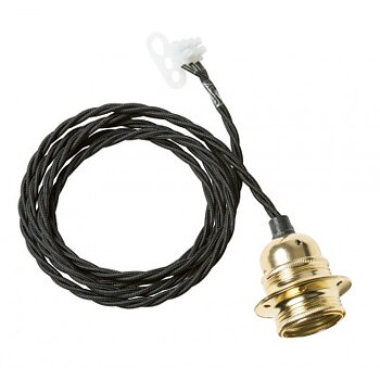 WATT&VEKE Tvinnad kabel svart/mässing