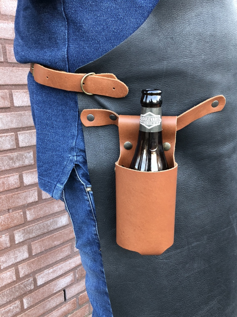XAPRON Flaskhållare i buffelskinn, cognacsfärgad.