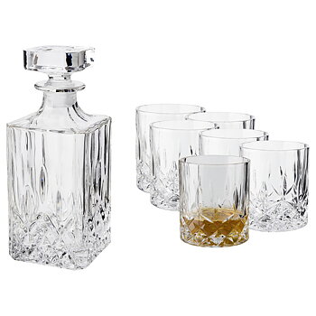 WHISKEYKARAFF med 6 whiskeyglas