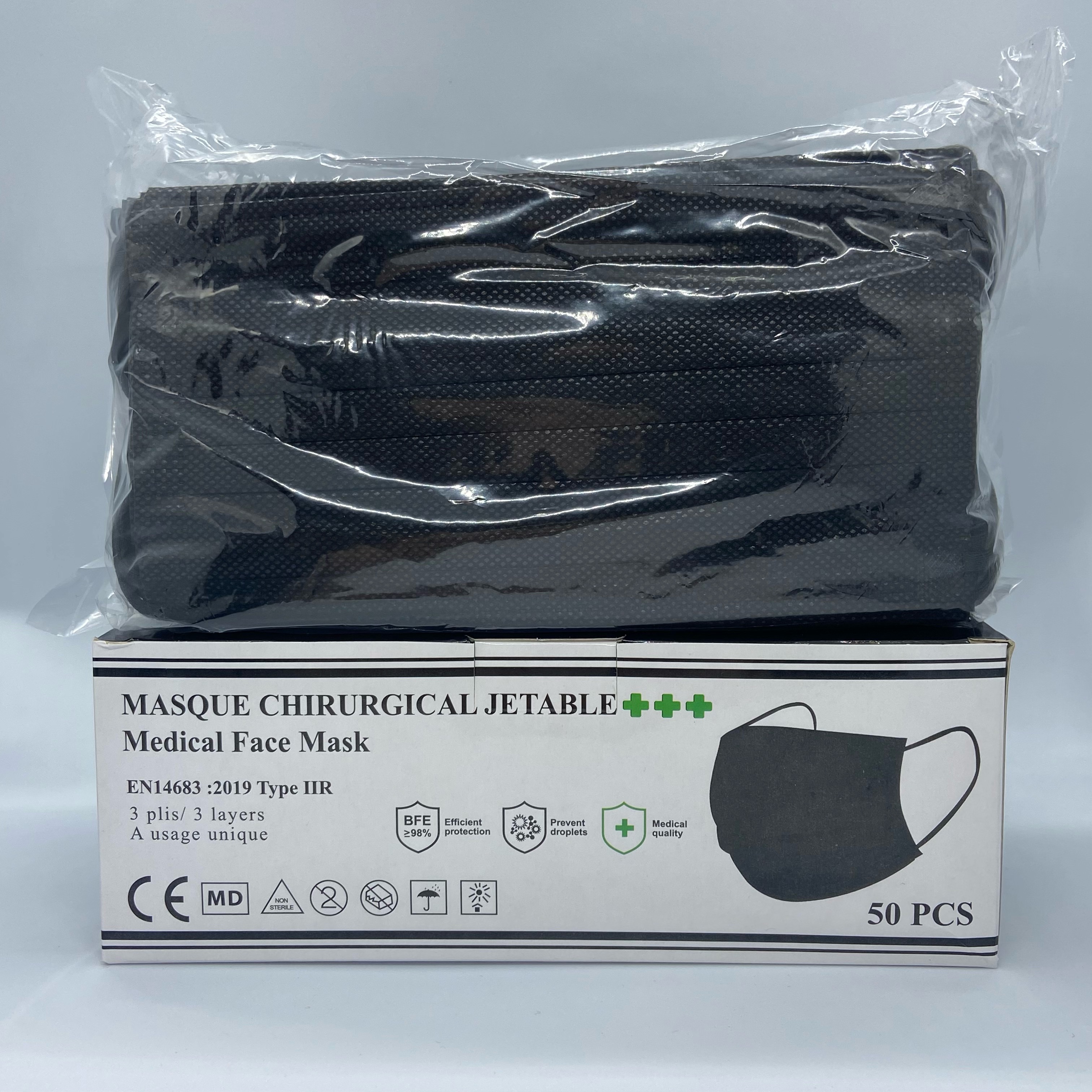 Munskydd 50pack Svart typ IIR - 3