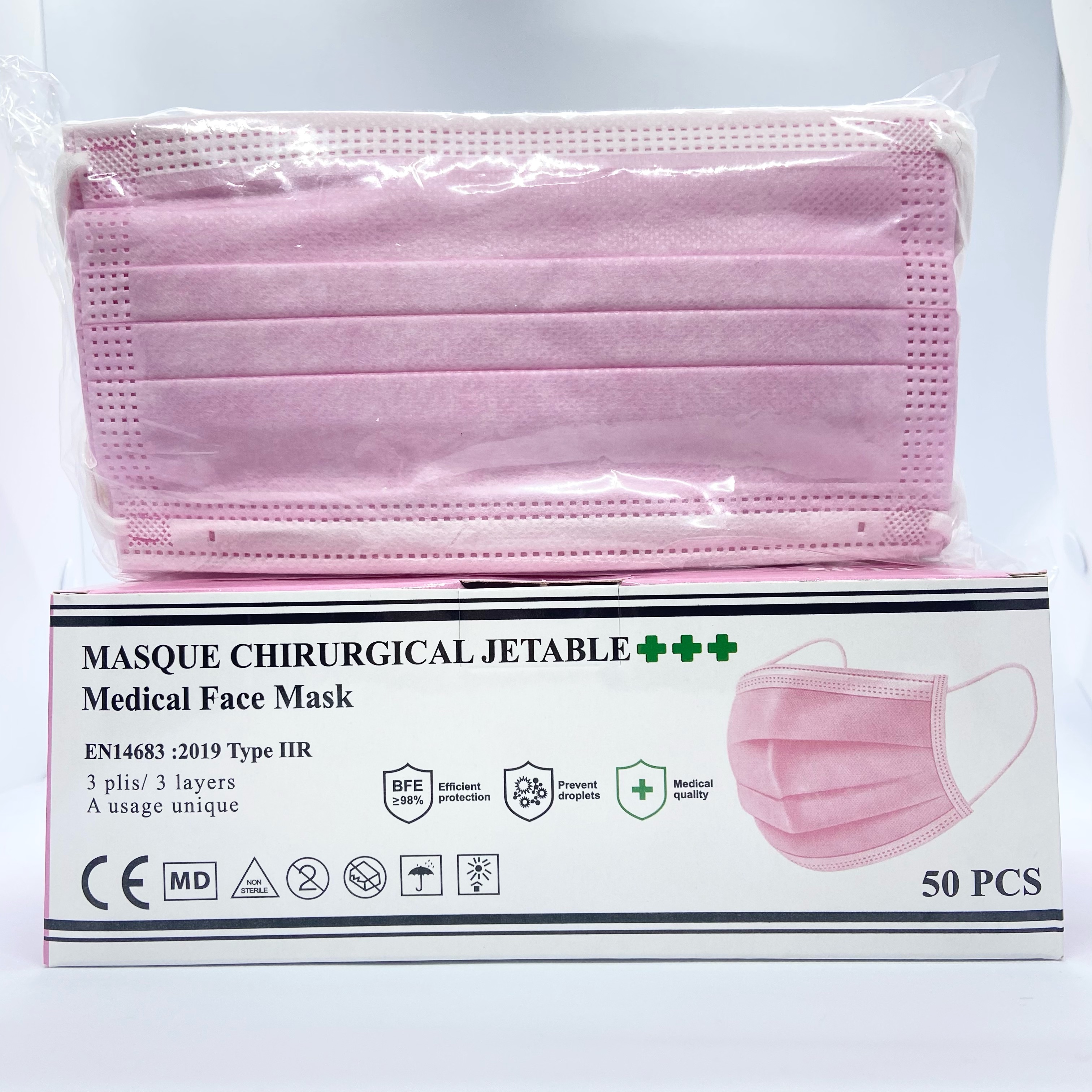Munskydd 50pack Rosa typ IIR