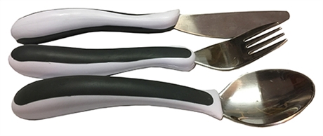 Formade Bestick Set Svart/Vit