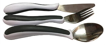 Formade Bestick Set Svart/Vit
