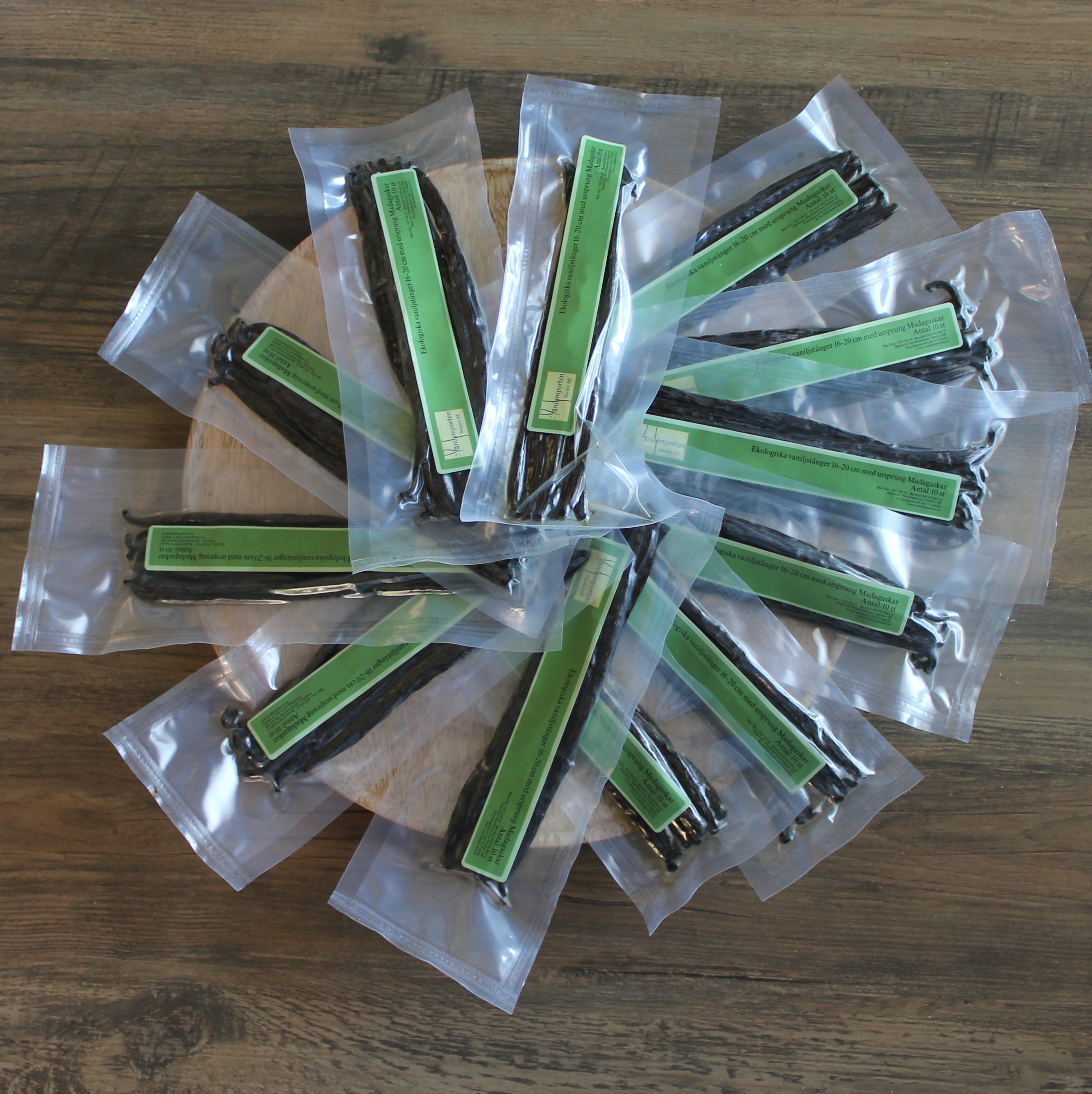 Ekologisk Bourbonvanilj  (A-grade 16–19 cm) i 10-pack - STORPACK 120 st för Bageri och Restaurang