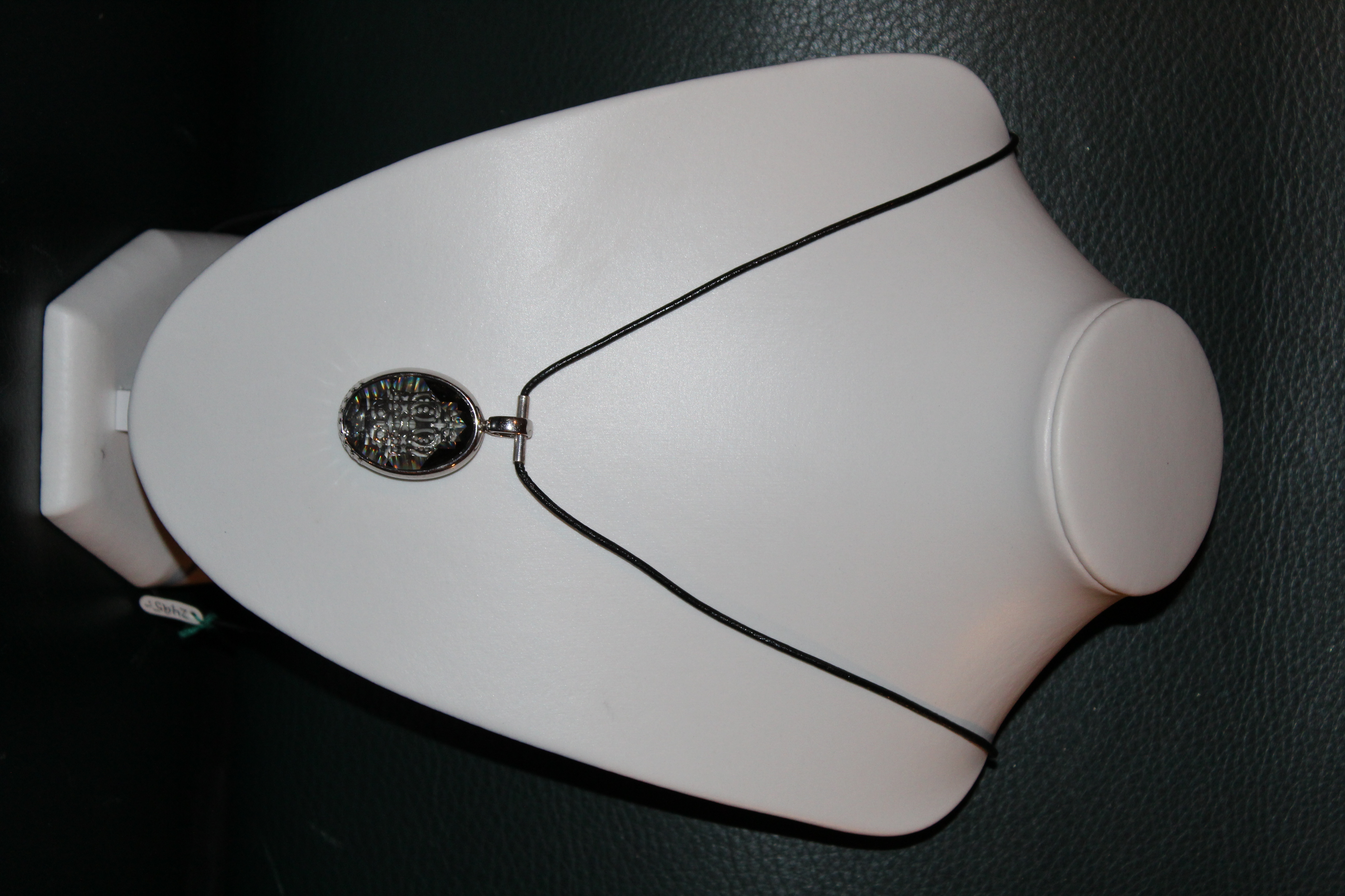 Silverhalsband med slipad sten - 2