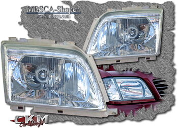 Clearglas frontglas for headlight 89-00 2 pcs