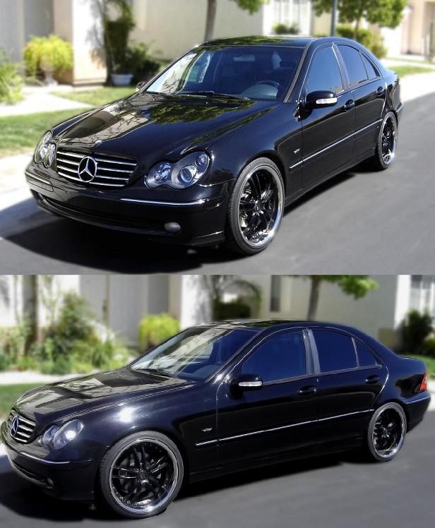 Clear FACELIFT frontlights projector C55 look 2pcs Black Halogen/Xenon - 2