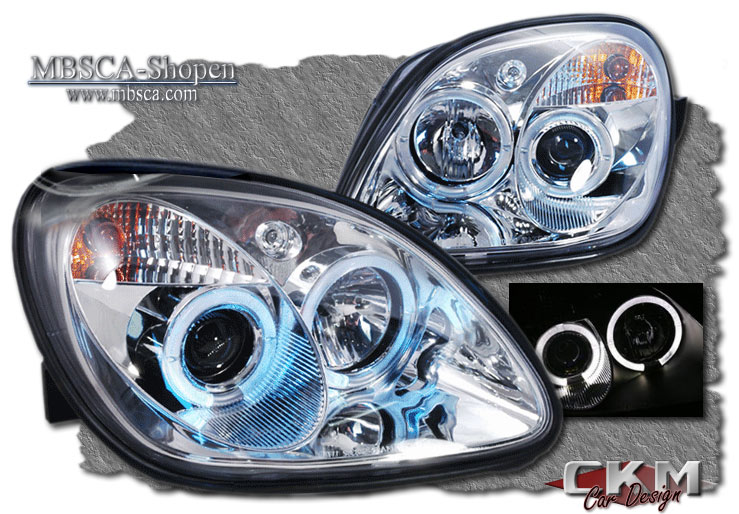 CKM Car Design - Clera glas frontlights with Angel Eyes. 2pcs