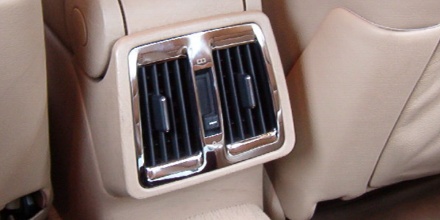 Chrome frames fan outlet in back