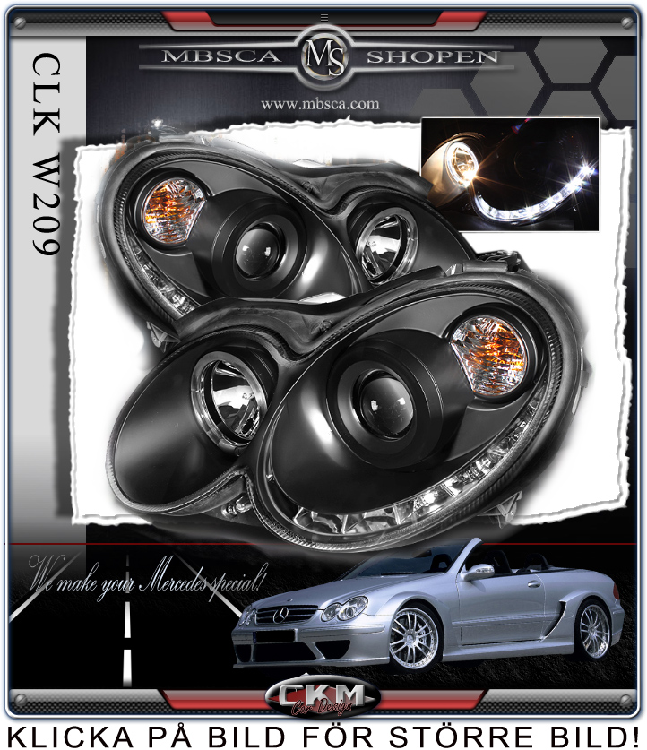 Clear headlights "Devil Eyes" 2pcs set Black