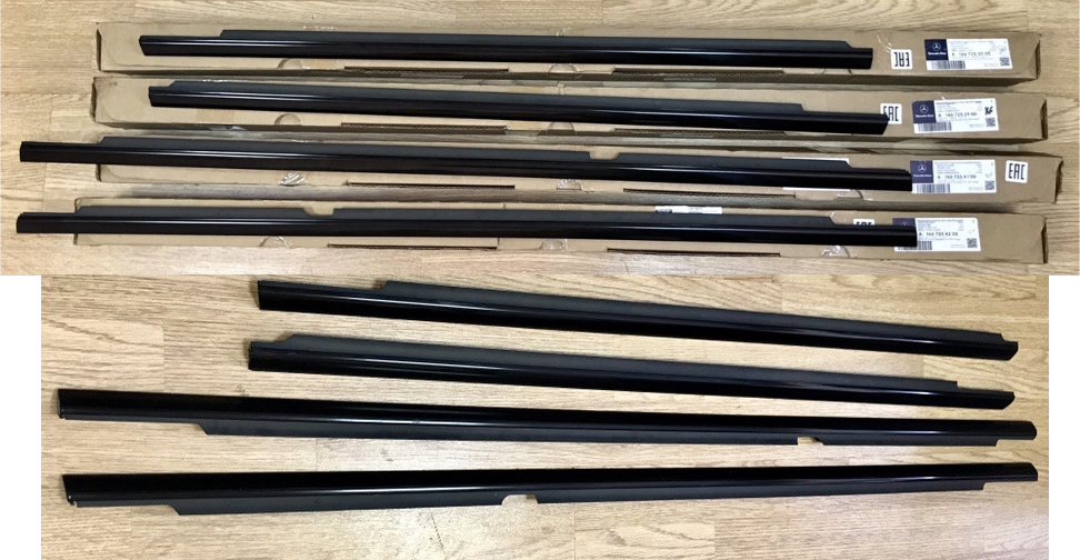 1. Chrome DELETE black window trims 4pcs MB OEM - 3