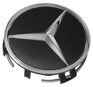 Center cap wheels 1 pcs MB Orginal black with chromed star - 2