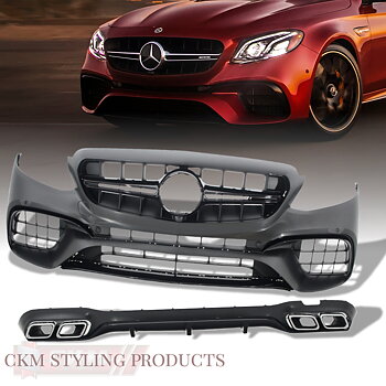 1. ckm w213 2018 FACELIFT  a-look front bumper + rear diffuser kit
